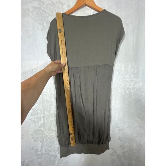 More by Siste's Dress XL Brown 100% Silk Italy Balloon Hem Lagenlook Pleated - Picture 11 of 11